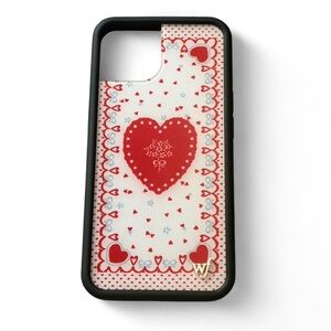 Wildflowers Red and White Heart Phone Case